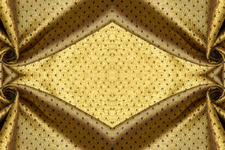 Seamless texture. Fabric with a metallic sheen in small polka dots. Golden color. Pretty and shiny,...