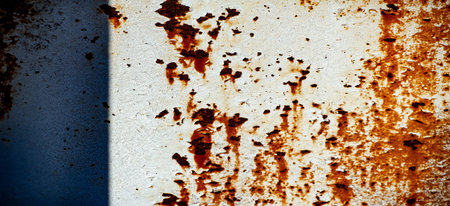Rust on metal. Texture, background, pattern. When iron comes into contact with water and oxygen, it...