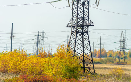 Industrial landscape. Images of post-industrial landscapes and the environment. Artistic ideas about the post-industrial, updating and complicating the existing aesthetic images.の写真素材