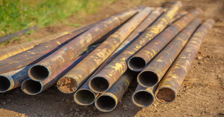 Rust on metal. Texture, background, pattern. When iron comes into contact with water and oxygen, it...