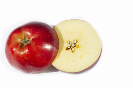 Apple on a white background. Apple tree - an example of true beauty