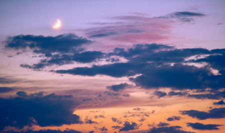 Clouds dawn sunset romance. Very gentle romantic pink clouds in the sky of dawn gentle mood of the...
