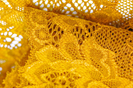 Fashionable and decorative yellow lingerie lace Can be used as an elastic band or home decor Adds...