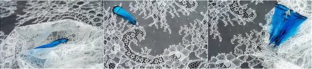 Black and white handmade stretch lace accessories Elegant and calm design with a touch of naivety...