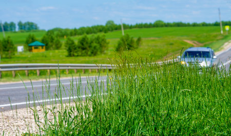 Spring photography, landscape, local road, belonging or relating to a particular area or neighborhood, typically exclusively so.の写真素材