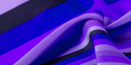 silk fabric, striped fabric, blue black lines, exquisite design. Delicate silk fabric. High...