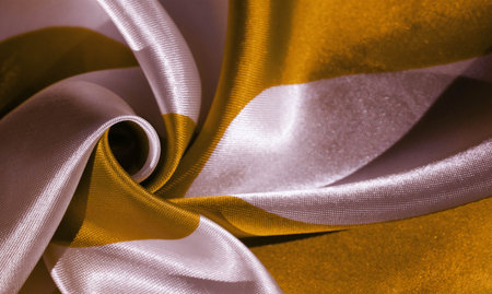 Silk fabric, yellow and white ovals, abstract illustration. texture background, pattern, postcard