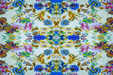 The texture of the background is cotton, the cascade of colors leaves its mark on the matte face,...