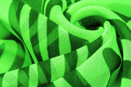 silk fabric, green and white abstract lines. The magical form of abstract white and green pattern. Retro modern decor, textile art, design, texture, background, patternの写真素材