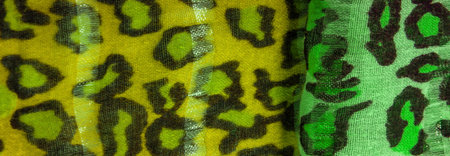 silk fabric green yellow with leopard print. Lightweight leopard print silk is perfect for your...