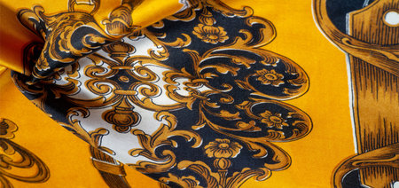Silk fabric with gothic pattern. I would be glad to be surrounded by these rich silk gothic prints...