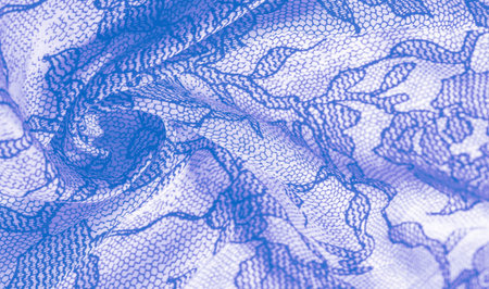 texture, background, pattern. Silk white fabric with lace patterns. This elastic lace trim can add a...