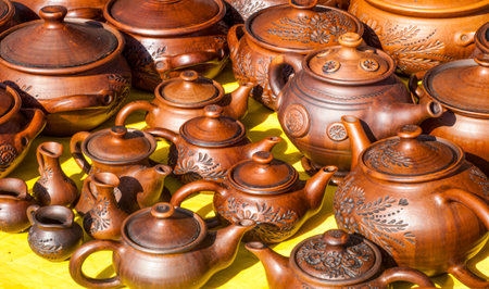 Ceramic products. Whenever I spin a potter's wheel and create something, I love the feeling that we're not just living in chaos doing nothing. In the way we move through the worldの写真素材