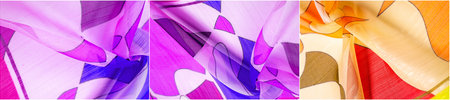 The background texture of the design is a delicate and transparent organza pattern. The fabric has a...