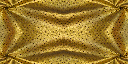 Brocade is golden in color. into a little polka. Brocade is a class of ornate shuttle fabrics, often made from colored silk with gold and silver threads. An important fabric in the Renaissanceの写真素材