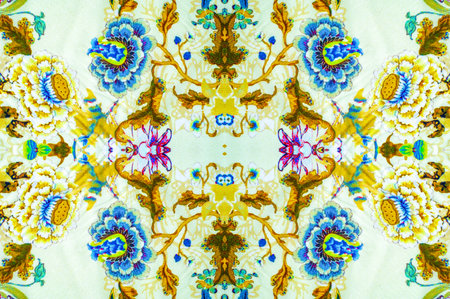 The texture of the background is cotton, the cascade of colors leaves its mark on the matte face,...