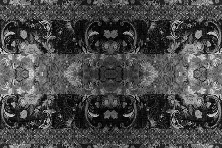 seamless. Brocade. Luscious black ink outlines intricate flowers and growing branches on this luxe...