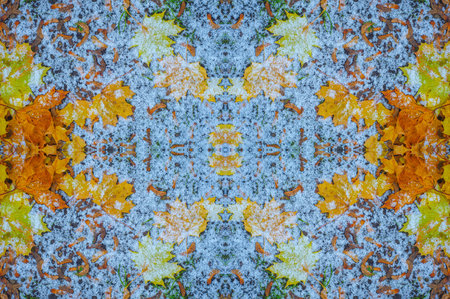 Seamless texture Autumn maple leaf, a flattened structure of a higher plant, similar to a blade that...