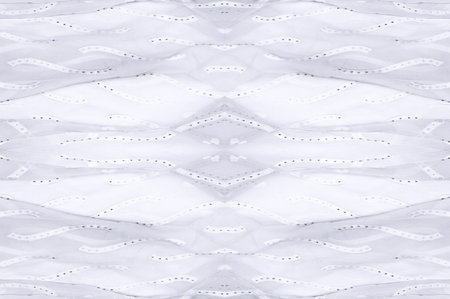 Seamless kaleidoscope. The fabric is silky white and gray. An ultra-modern print and a delicate,...