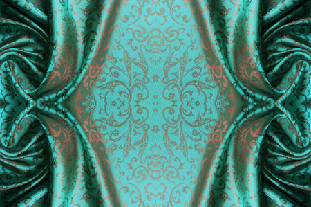 Seamless texture. Silk fabric. Blue-green-red shades. If you're looking for sophisticated beauty,...