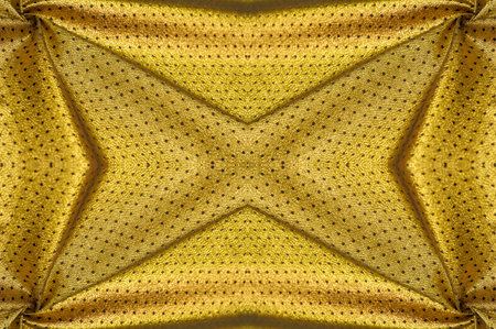 Seamless texture. Fabric with a metallic sheen in small polka dots. Golden color. Pretty and shiny, this model with golden metallic laminate will add to your collection. Ideal for your projectsの写真素材