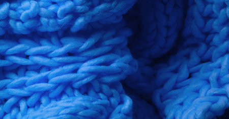 Blue knitted wool scarf. Large chunky knit. Gorgeous Handmade Wool Winter Scarf - Deep Sapphire...