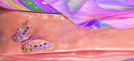 seamless. The blue and red colors of the fabric are inlaid with flora and fauna. Fashion is not necessarily associated with labels. It's about something else that comes from within youの写真素材