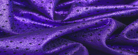 seamless. Fabric with a metallic sheen in small polka dots. This royal purple fabric with a metallic sheen is the perfect royal choice for your next project!の写真素材