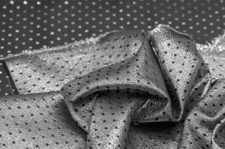 Fabric with a metallic sheen in small polka dots. black. Sometimes you just need to add a fabric,...
