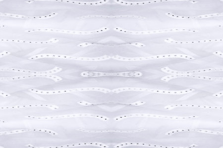 Seamless kaleidoscope. The fabric is silky white and gray. An ultra-modern print and a delicate,...