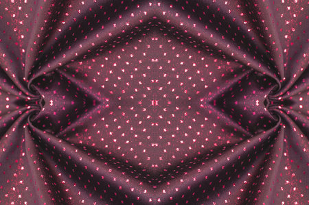 Seamless texture. Fabric with a metallic sheen in small polka dots. Red burgundy. Smooth in appearance and uneven in texture, the bright surface of this fabric is sure to grab your attention.の写真素材