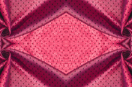 Seamless texture. Fabric with a metallic sheen in small polka dots. Red burgundy. Smooth in...