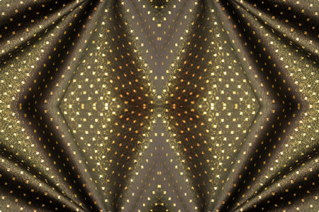 Seamless texture. Fabric with a metallic sheen in small polka dots. Golden color. Pretty and shiny,...