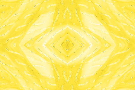 seamless kaleidoscope, yellow silk. A sunny golden yellow silk faucet is all you need for a stylish presentation.の写真素材