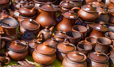 Ceramic products. Whenever I spin a potter's wheel and create something, I love the feeling that we're not just living in chaos doing nothing. In the way we move through the worldの写真素材