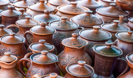 Ceramic products. Whenever I spin a potter's wheel and create something, I love the feeling that we're not just living in chaos doing nothing. In the way we move through the worldの写真素材