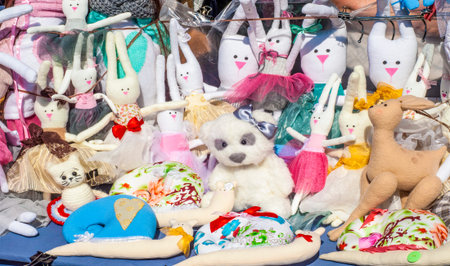 Handmade dolls, Toy company - many toys in. some colored rag dolls, Cute handmade toys of gloves