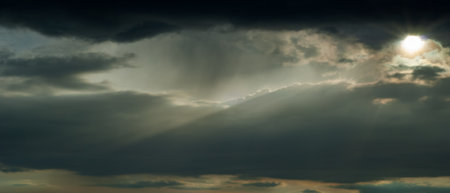 sky, Clouds float into my life, not to bring rain or cause a storm, but to add color to my sunset sky. The sun always shines above the cloudsの写真素材