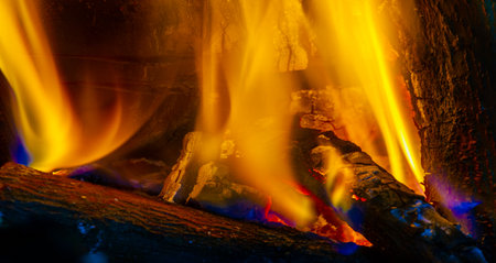 Create a cozy and warm atmosphere in your home Provide warmth during the cold winter months Enjoy crackling sound and mesmerizing flames Reduce dependence on traditional heating methodsの写真素材