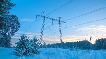 It is necessary to prepare for severe frosts. Make sure power lines are properly insulated and protected. Take the necessary precautions to prevent damage or shutdowns due to frost.の写真素材