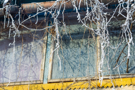 Bring a touch of nostalgia to your home with Old Windows Fall style window decorations for the cozy season Turn your windows into beautiful fall sceneryの写真素材