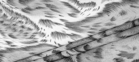 silk fabric in African style black and white. For designer, texture pattern, background collection.