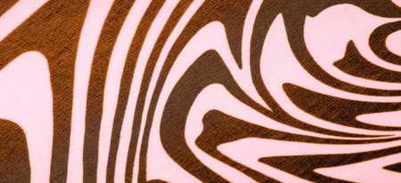 ilk fabric, brown and white abstract lines. The magical shape of an abstract brown and white...