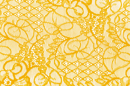 Haute couture embellishment for your design Bright and eye catching royal yellow lace patch Can be used as an accessory or decorative element in fashion designs Adds a unique textural backdropの写真素材