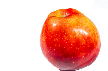Apple on a white background. Apples are a nutritional powerhouse providing a wide range of health...