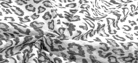 silk fabric black and white with leopard print. Lightweight silk with leopard print will perfectly...