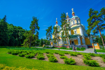 Ascension Cathedral - an Orthodox church in Alma-Ata, on the territory of the square named after 28...