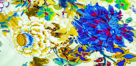 The texture of the background is cotton, the cascade of colors leaves its mark on the matte face,...