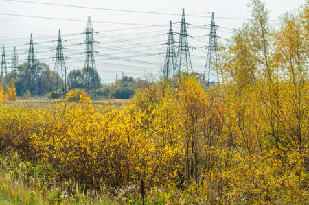 Industrial landscape. Images of post-industrial landscapes and the environment. Artistic ideas about the post-industrial, updating and complicating the existing aesthetic images.の写真素材