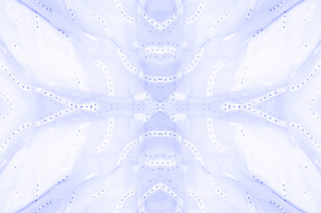 seamless kaleidoscope, blue silk. Rest - at any time of the day! - Lining your projects with our lush, soothing jacquard lining in navy blue and royal skies!の写真素材